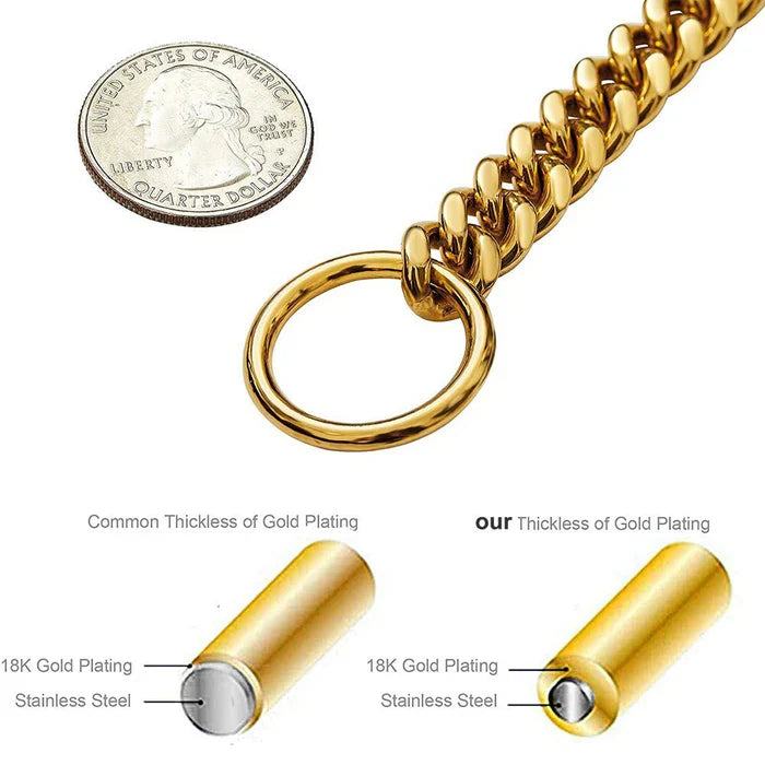 Heavy Duty Adjustable Stainless Steel Dog Chain Collar for Training