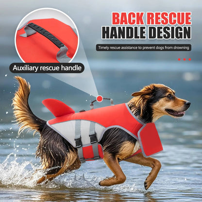 Dog Life Jacket & Float Vest - Buoyancy Swim Vest for Pool, Lake & Beach, Adjustable High-Visibility Safety Vest for Dogs