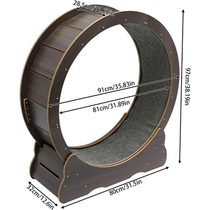 Quiet Cat Exercise Wheel - Indoor Running Wheel for Cats, Low Noise with Cushioned Track