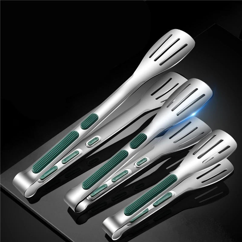 Stainless Steel Kitchen Tongs - Heat Resistant Cooking, Grilling & Serving Tongs for BBQ and Salad