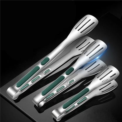 Stainless Steel Kitchen Tongs - Heat Resistant Cooking, Grilling & Serving Tongs for BBQ and Salad