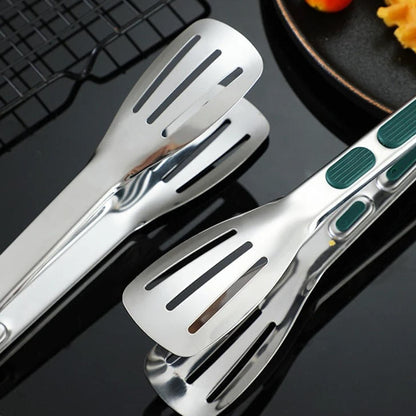 Stainless Steel Kitchen Tongs - Heat Resistant Cooking, Grilling & Serving Tongs for BBQ and Salad