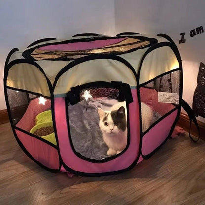 Cat & Small Dog Tent – Breathable Indoor Outdoor Mesh Pop-Up Pet Tent