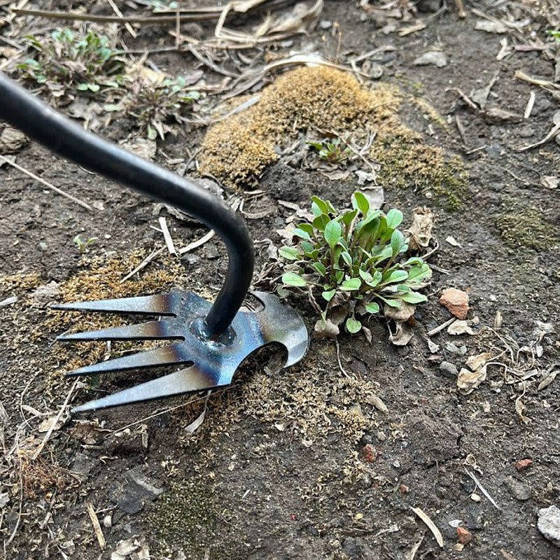 Weed Puller Tool with Steel Claw - Manual Root Removal Garden Weeder, Long Handle Stand-Up Weed Remover for Lawn & Garden Beds