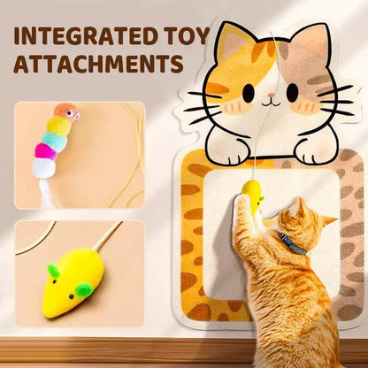Wall Mounted Cat Scratching Post - Self-Adhesive Felt Scratcher for Furniture Protection, No-Drill Vertical Scratch Pad for Apartments & Renters