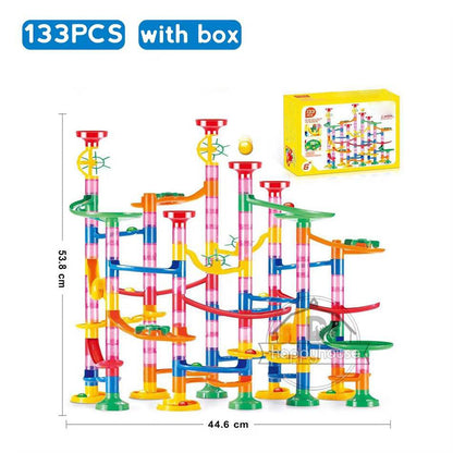 133-Piece STEM Marble Run Building Toy Set for Kids
