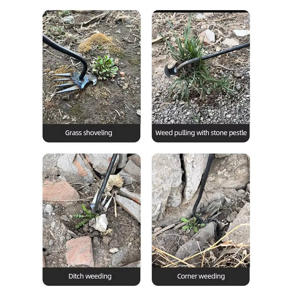 Weed Puller Tool with Steel Claw - Manual Root Removal Garden Weeder, Long Handle Stand-Up Weed Remover for Lawn & Garden Beds