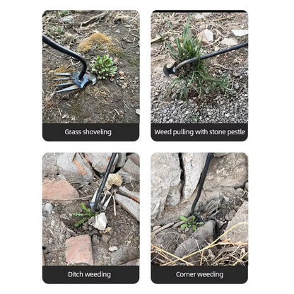Weed Puller Tool with Steel Claw - Manual Root Removal Garden Weeder, Long Handle Stand-Up Weed Remover for Lawn & Garden Beds