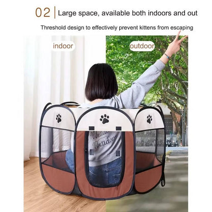 Cat & Small Dog Tent – Breathable Indoor Outdoor Mesh Pop-Up Pet Tent