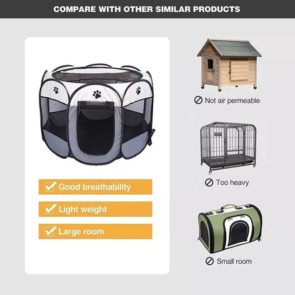 Cat & Small Dog Tent – Breathable Indoor Outdoor Mesh Pop-Up Pet Tent