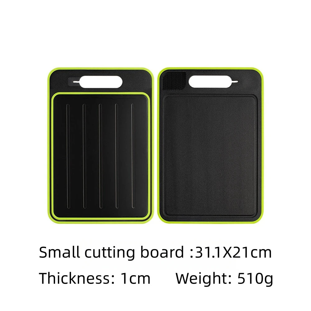 4-in-1 Cutting Board & Thawing Tray with Built-In Knife Sharpener - Aluminum Fast-Thaw Kitchen Prep Board