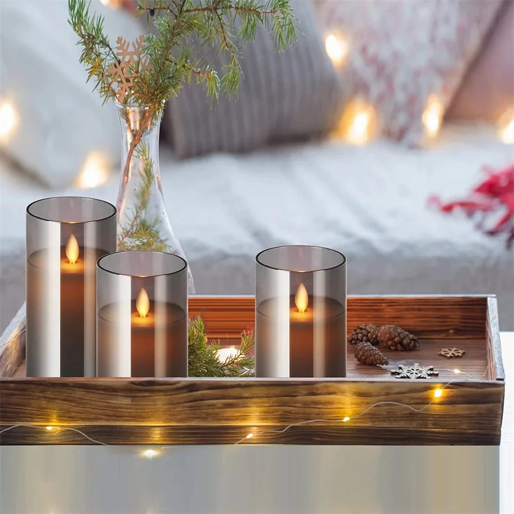 Flameless LED Candles with Remote & Timer (3-Pack) - Real Wax Battery Operated Flickering Candles for Home Decor
