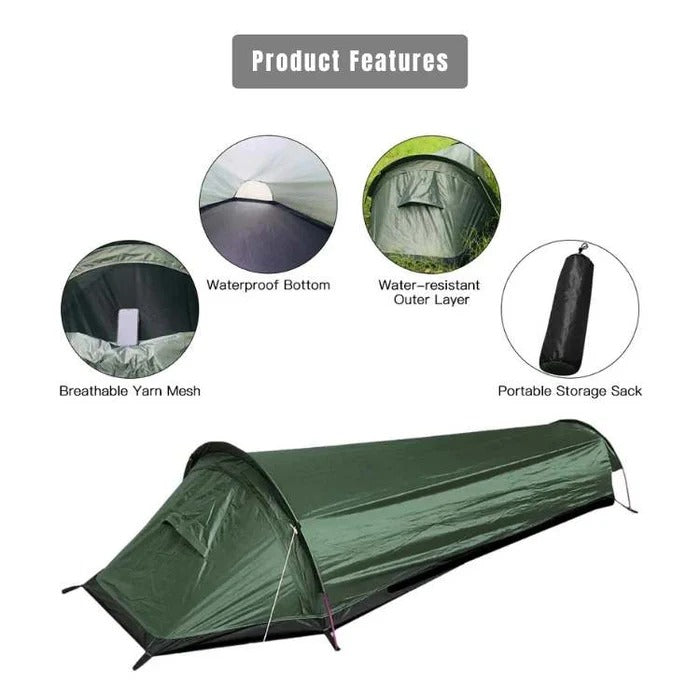 Ultralight Single-Person Backpacking Tent - 1.52 lb Lightweight Camping Tent, Waterproof Windproof Solo Hiking Shelter with Mesh Vents