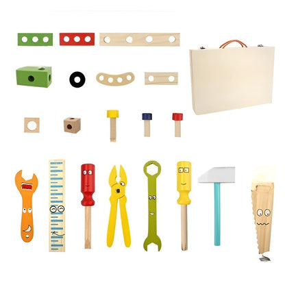 Kids Toolbox Building Set - 35-Piece STEM Construction Toy with Carry Case, Pretend Play Tool Set for Ages 3-5