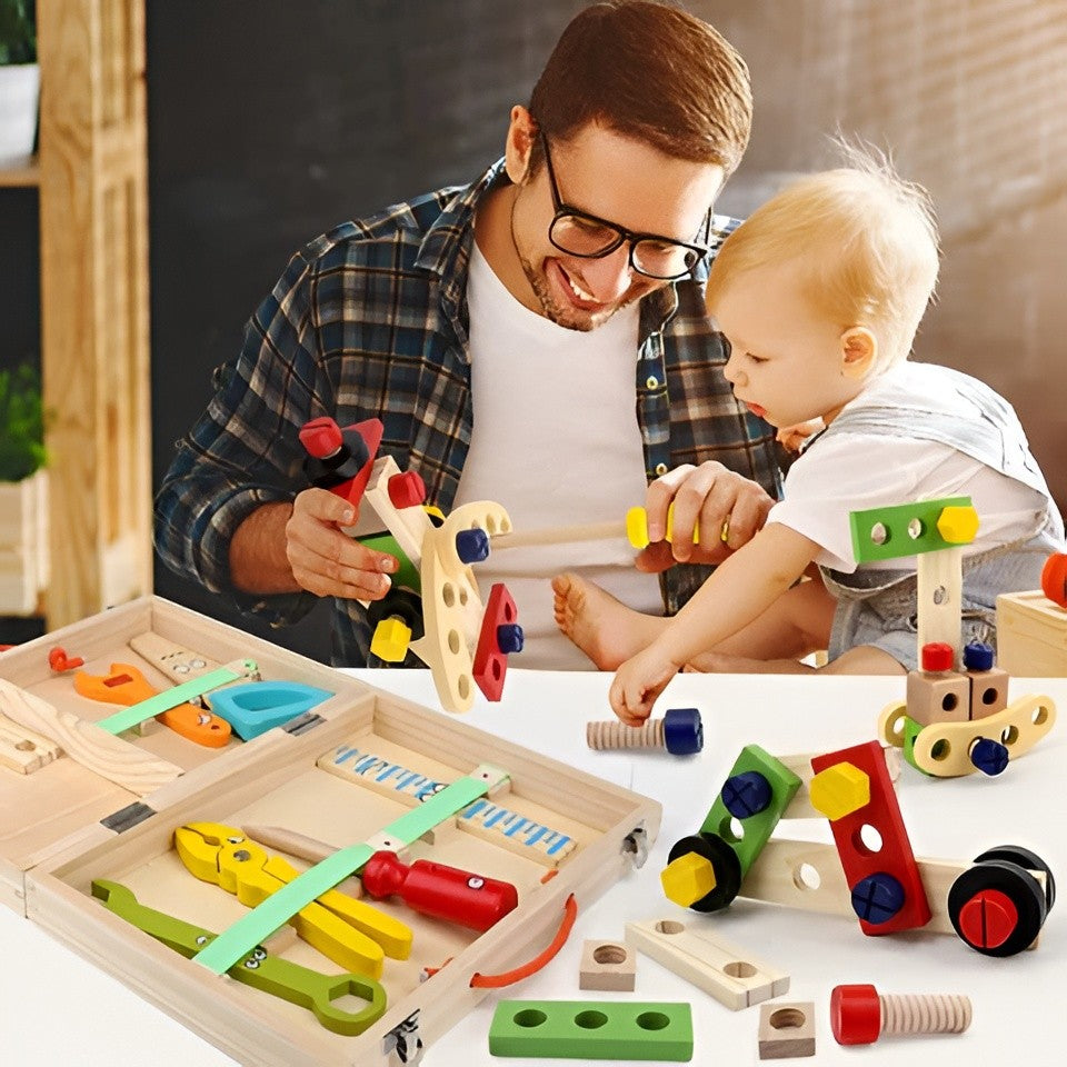 Kids Toolbox Building Set - 35-Piece STEM Construction Toy with Carry Case, Pretend Play Tool Set for Ages 3-5