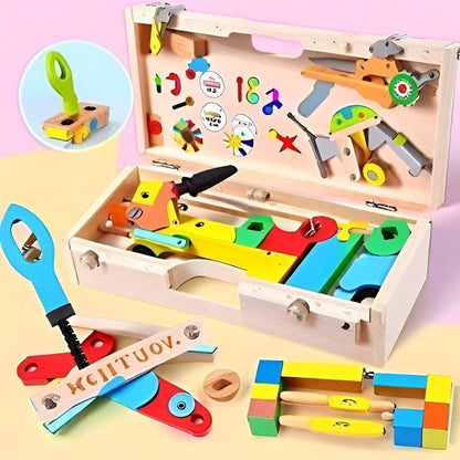 Kids Toolbox Building Set - 35-Piece STEM Construction Toy with Carry Case, Pretend Play Tool Set for Ages 3-5