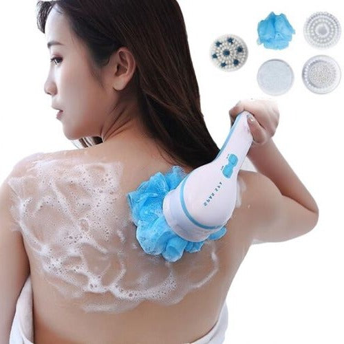 5-Attachment Exfoliating Shower Body Brush Set for Dry Skin