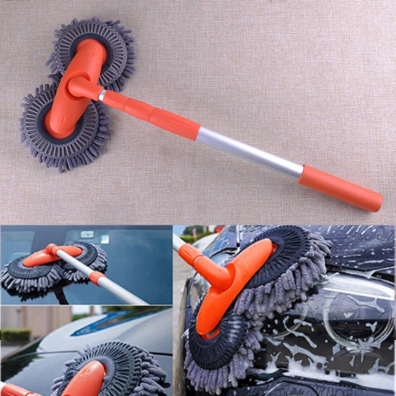 Car Wash Brush with 360° Rotating Head - Long Handle, Soft Bristle Cleaning Tool for Car, Truck, RV