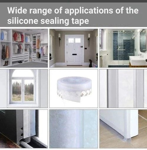 Self-Adhesive Door & Window Seal Strip - Draft Stopper Weatherstrip Tape for Doors, Windows & Drafts