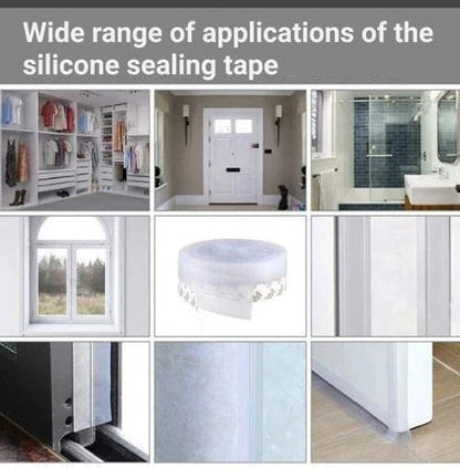 Self-Adhesive Door & Window Seal Strip - Draft Stopper Weatherstrip Tape for Doors, Windows & Drafts