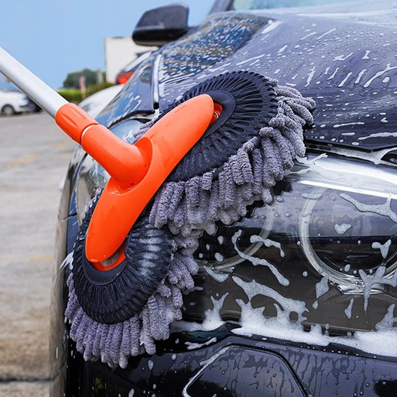 Car Wash Brush with 360° Rotating Head - Long Handle, Soft Bristle Cleaning Tool for Car, Truck, RV
