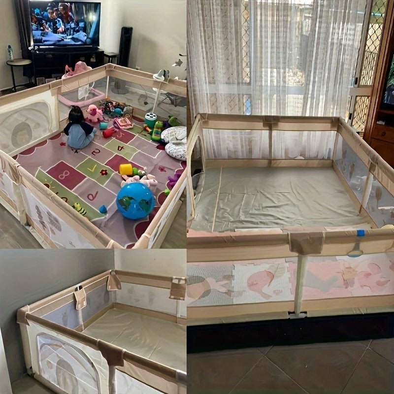 Baby Playpen & Play Yard - Safe Enclosed Play Space for Infants & Toddlers, Portable Foldable Baby Gate Alternative