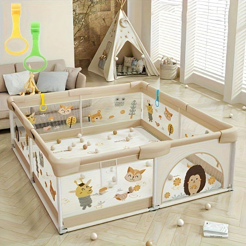 Baby Playpen & Play Yard - Safe Enclosed Play Space for Infants & Toddlers, Portable Foldable Baby Gate Alternative