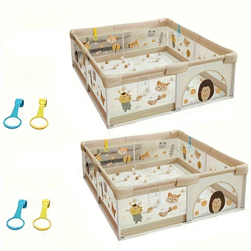 Baby Playpen & Play Yard - Safe Enclosed Play Space for Infants & Toddlers, Portable Foldable Baby Gate Alternative