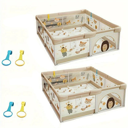 Baby Playpen & Play Yard - Safe Enclosed Play Space for Infants & Toddlers, Portable Foldable Baby Gate Alternative