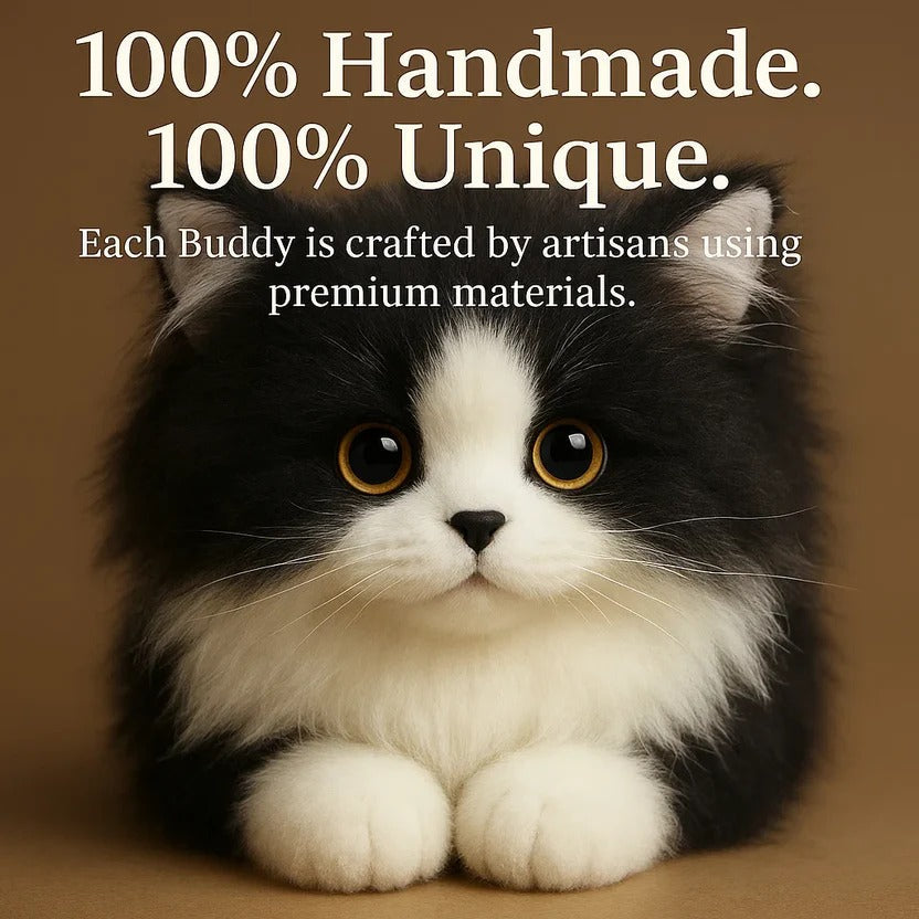 Lifelike Black and White Plush Cat Companion - Realistic Stuffed Animal Cat Toy, No Batteries, for Seniors & Pet Lovers