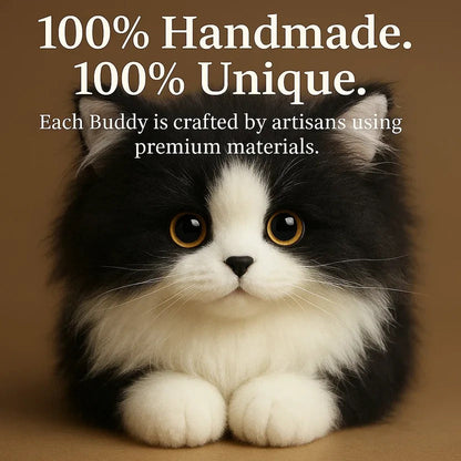 Lifelike Black and White Plush Cat Companion - Realistic Stuffed Animal Cat Toy, No Batteries, for Seniors & Pet Lovers