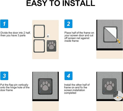 Pet Screen Door for Dogs & Cats – Magnetic Mesh Flap, Self-Closing