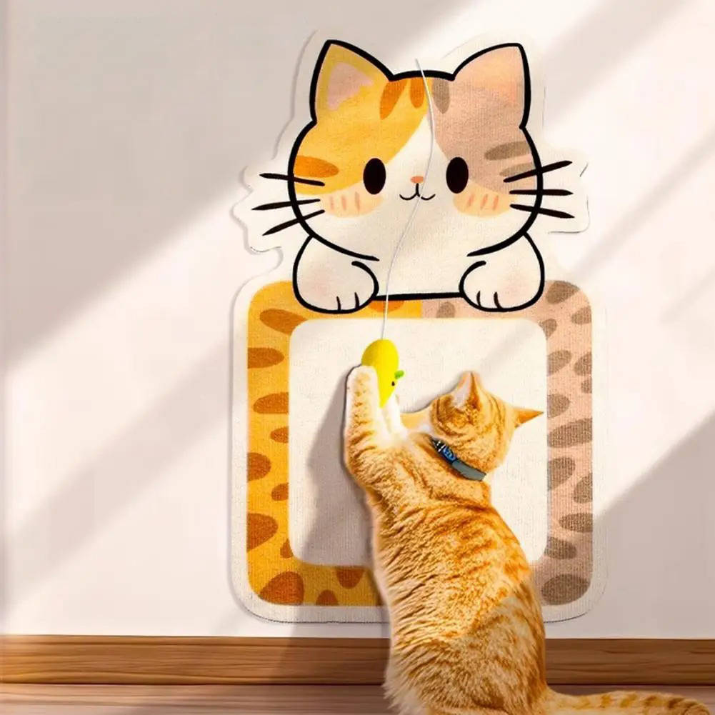 Wall Mounted Cat Scratching Post - Self-Adhesive Felt Scratcher for Furniture Protection, No-Drill Vertical Scratch Pad for Apartments & Renters