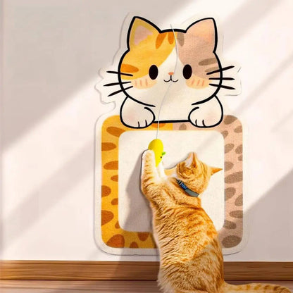 Wall Mounted Cat Scratching Post - Self-Adhesive Felt Scratcher for Furniture Protection, No-Drill Vertical Scratch Pad for Apartments & Renters