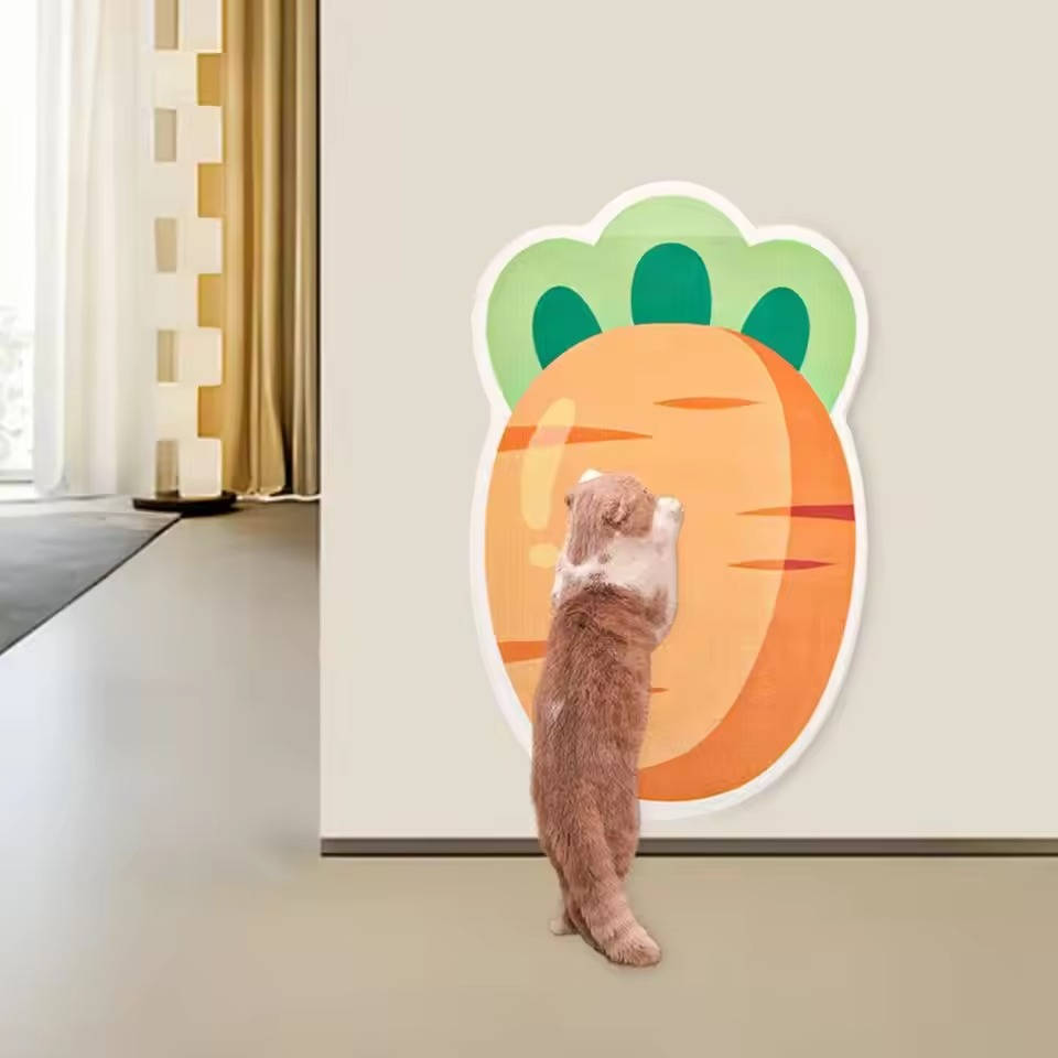 Wall Mounted Cat Scratching Post - Self-Adhesive Felt Scratcher for Furniture Protection, No-Drill Vertical Scratch Pad for Apartments & Renters