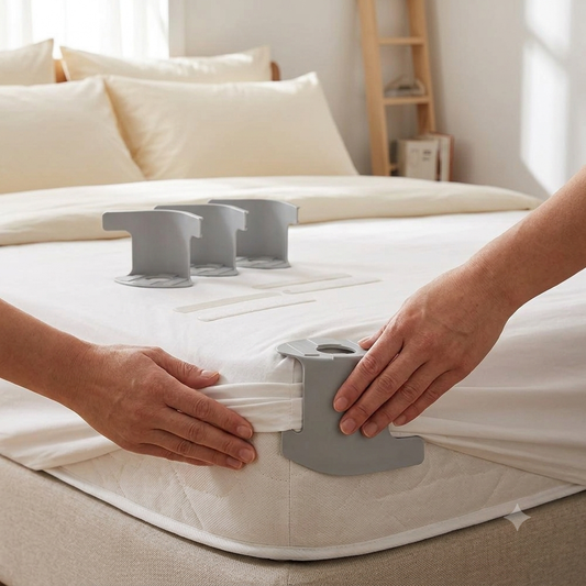 Adjustable Bed Sheet Clips - Fitted Sheet Fasteners & Straps for Twin, Queen & King Mattresses