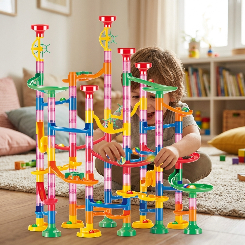 133-Piece STEM Marble Run Building Toy Set for Kids