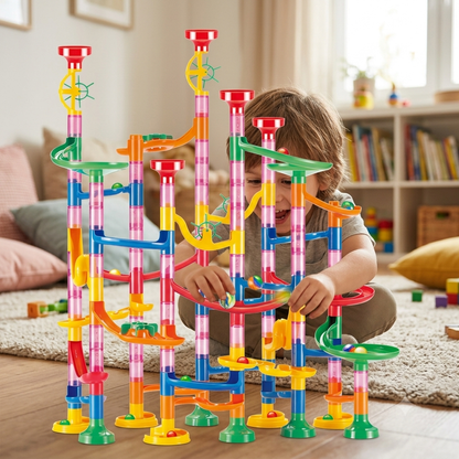 133-Piece STEM Marble Run Building Toy Set for Kids