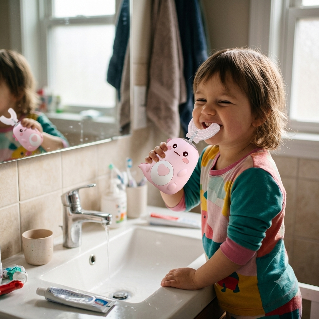 360° U-Shape Rechargeable Sonic Toothbrush for Kids - Hands-Free Design