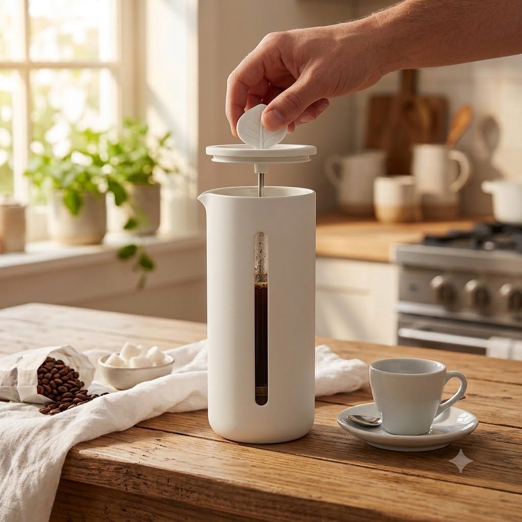 Heat Resistant French Press Coffee Maker - 450ml Glass Carafe for Coffee & Loose-Leaf Tea