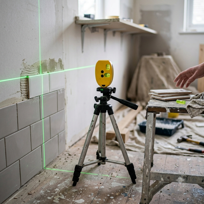 Precision 90° Laser Level – Dual Beam Alignment Tool for Tile, Flooring & Shelving, Wall Mountable