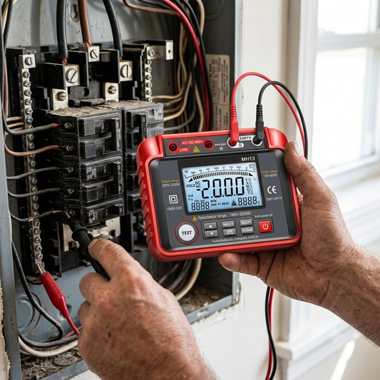 Megohmmeter Insulation Resistance Tester - AC/DC 600V Voltage Tester with Digital LCD for Electricians