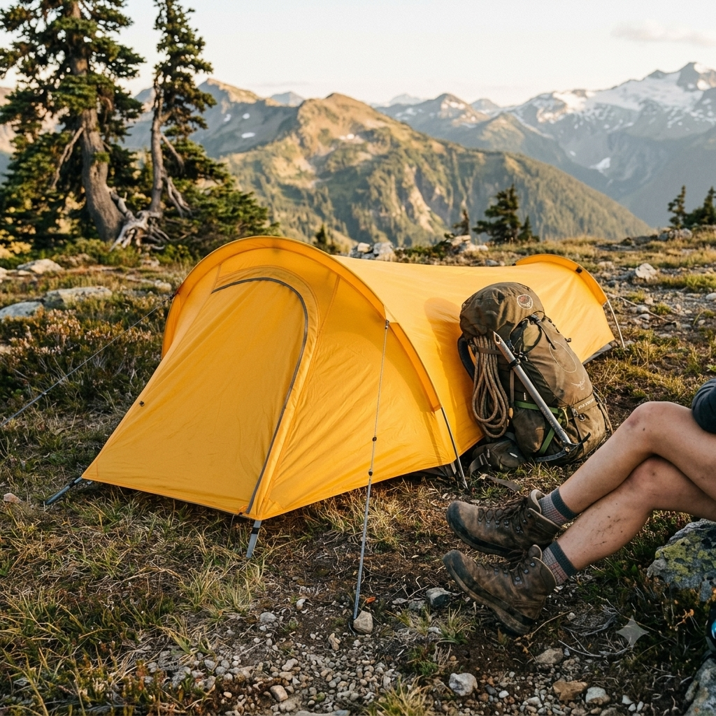 Ultralight Single-Person Backpacking Tent - 1.52 lb Lightweight Camping Tent, Waterproof Windproof Solo Hiking Shelter with Mesh Vents