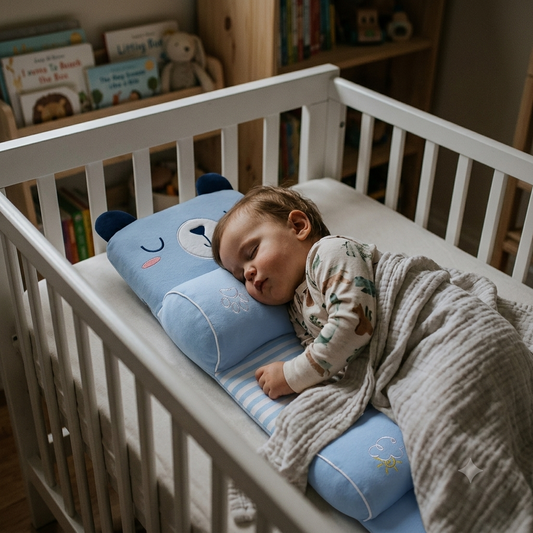 Kids Toddler Ergonomic Head Support Pillow - Ages 1-3, Breathable Contoured Sleep Pillow