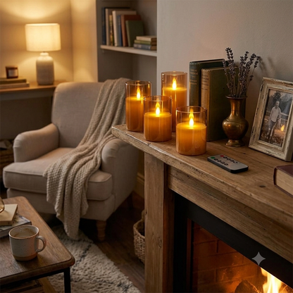 Flameless LED Candles with Remote & Timer (3-Pack) - Real Wax Battery Operated Flickering Candles for Home Decor