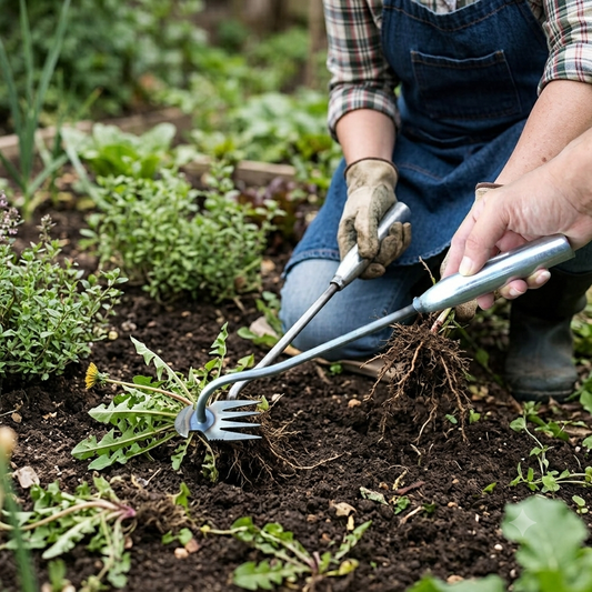 Weed Puller Tool with Steel Claw - Manual Root Removal Garden Weeder, Long Handle Stand-Up Weed Remover for Lawn & Garden Beds