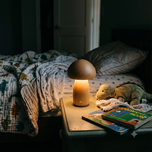 Mushroom Night Light - Touch Control LED Bedside Lamp for Kids, Nursery & Adults, Soft Warm Glow Nightlight for Bedroom