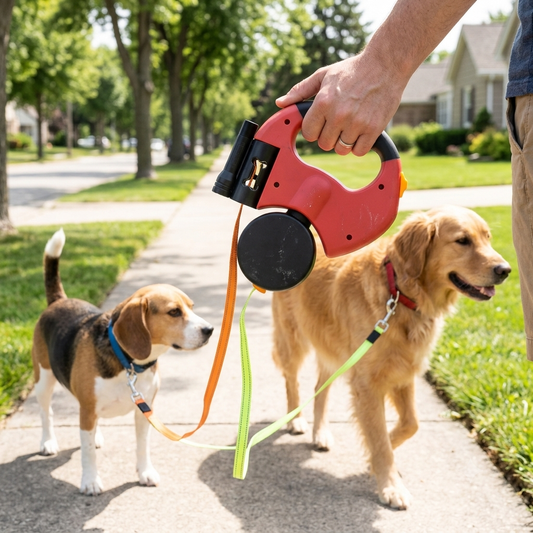 Anti-Tangle Double Dog Leash - No-Tangle Coupler for Walking Two Dogs