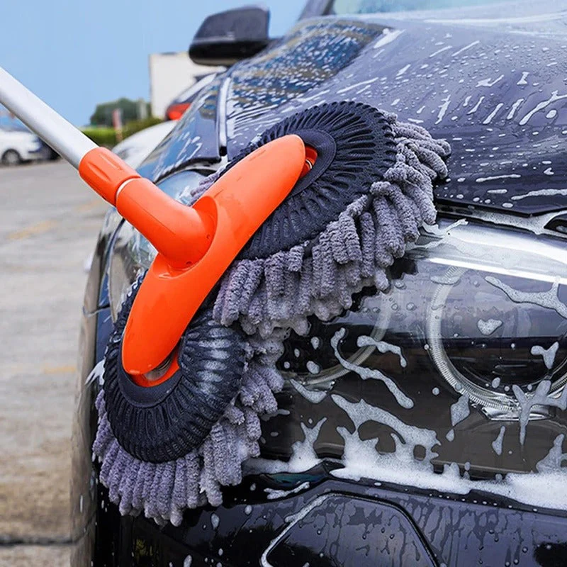 Car Wash Brush with 360° Rotating Head - Long Handle, Soft Bristle Cleaning Tool for Car, Truck, RV