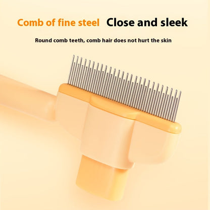 Flea Comb for Dogs and Cats - Self-Cleaning Stainless Steel Flea & Tick Comb with Fine Teeth